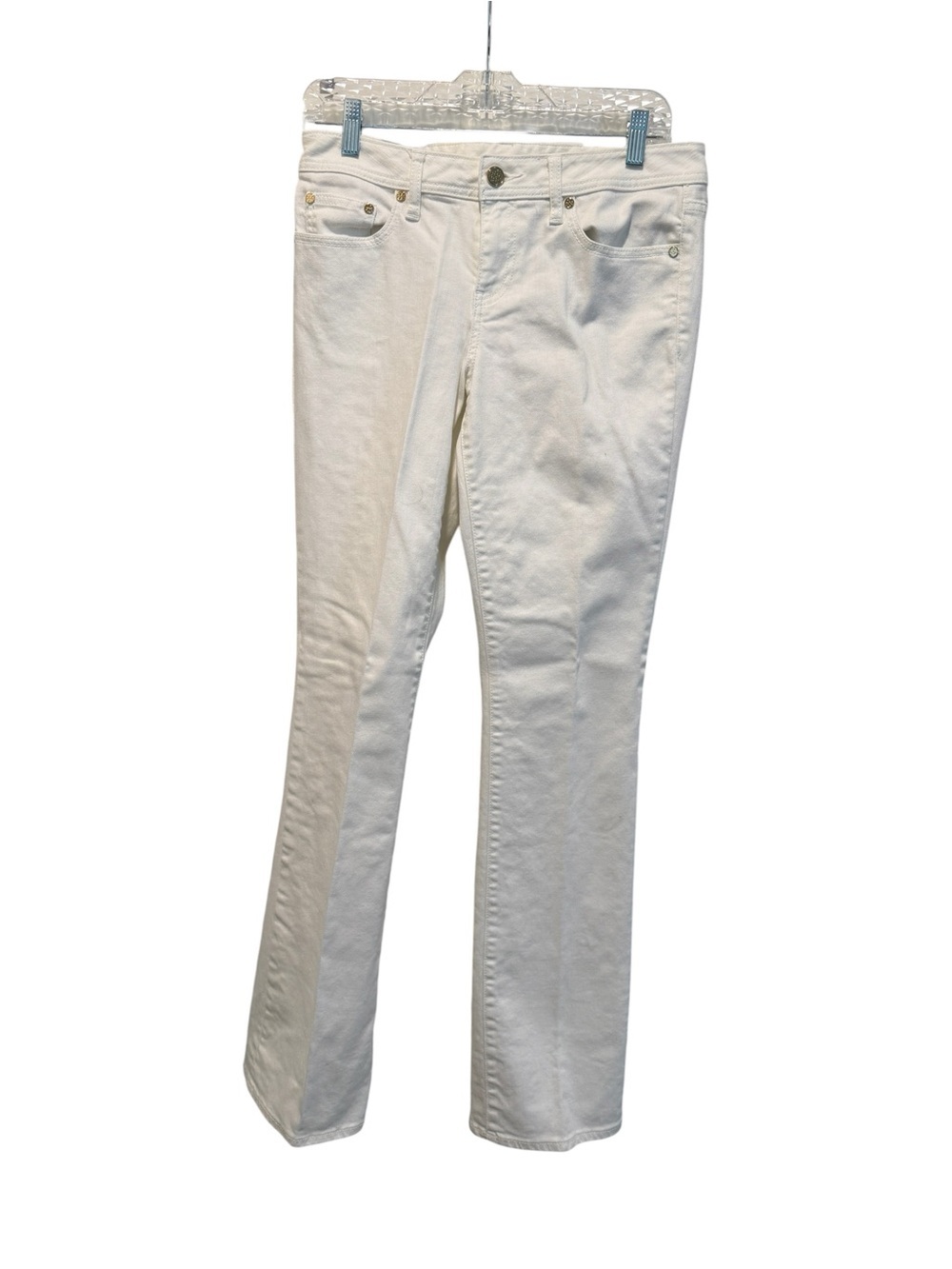 Tory Burch White Slight Flare Jeans
